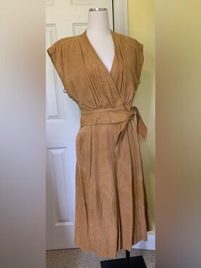 VTG Skirt Set S Suede Leather Camel/Tan Luxury Old Money Separates